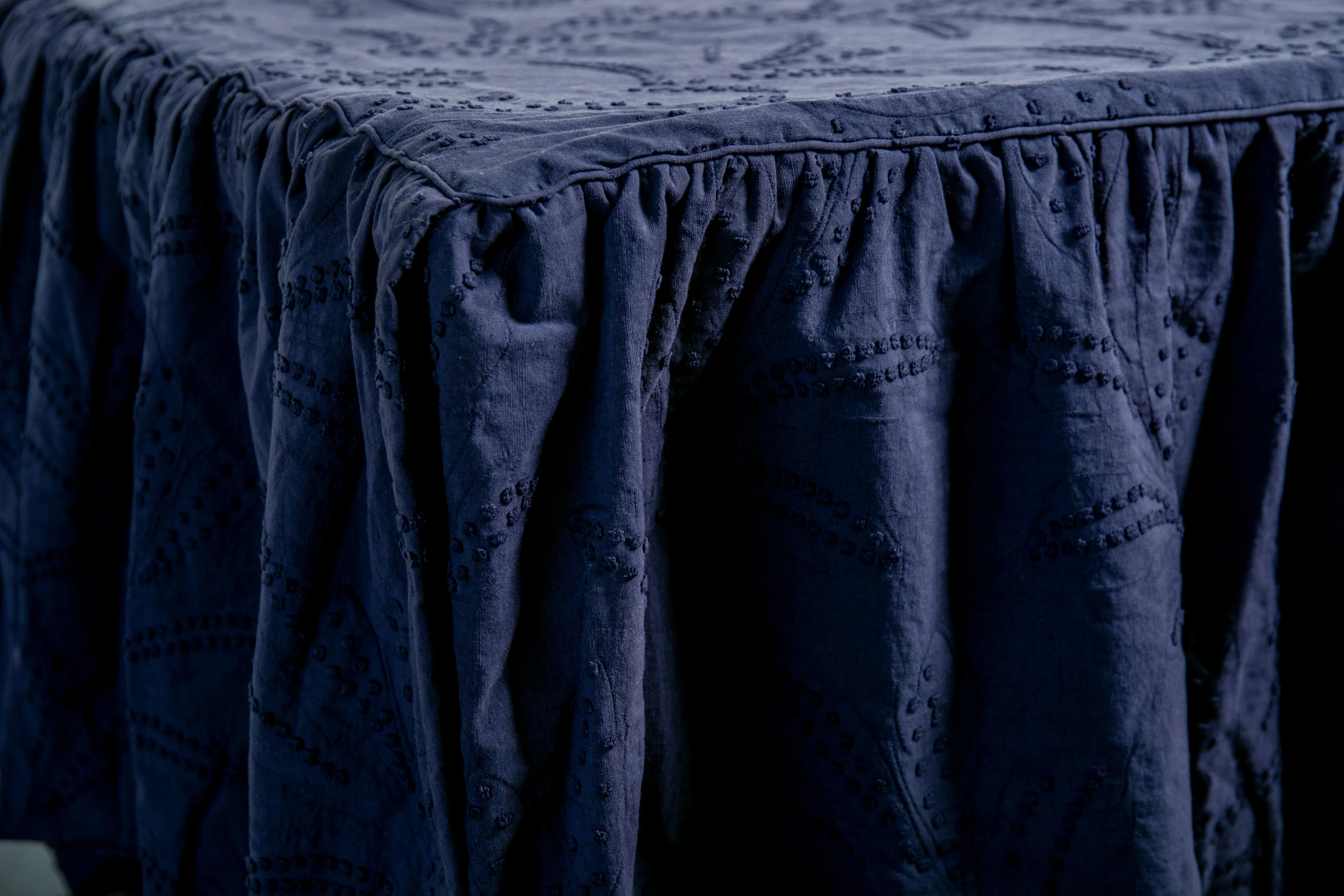Hazel Ruffled Coverlet in Indigo - Image 3