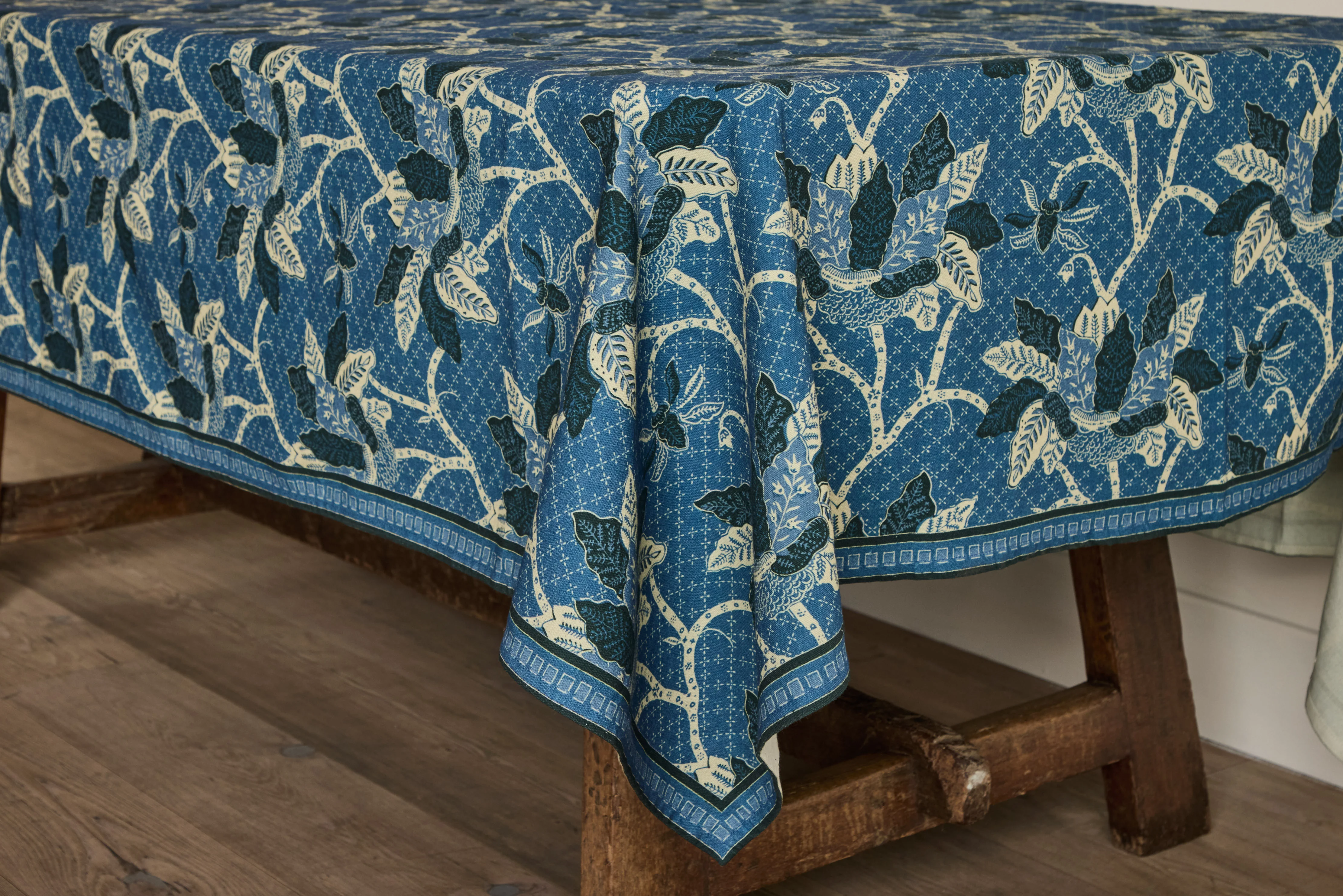 Night Bloom Tablecloth In Azure - Image 3